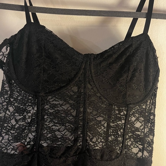 Sheer Lace Black Dress - Picture 3 of 5